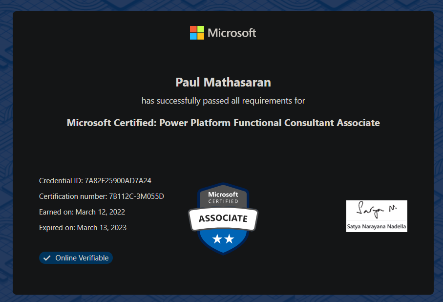 Power Platform Functional Consultant Associate